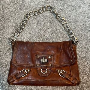 Juicy Couture Leather Handbag Thick Silver Chain Strap